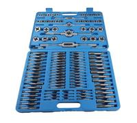 Jiawu Juego de Machos y Matrices de Rosca Métrica M2-M18 de 110 Piezas con de Llave, Kit de Herramientas de Roscado Manual de Alta Resistencia de Acero Al Carbono para Tuercas y Pernos