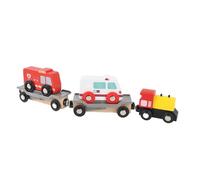 Jiawu Juego de Trenes de Madera, Juego Educativo de Vías de Tren de Madera con Coordinación Ojo-Mano, Kit de Ferrocarril de Juguete Educativo con Múltiples Combinaciones de Escenarios y 5 Trenes de