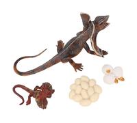 Jiawu Juguete Modelo de Lagarto, 4 Piezas de Simulación Realista de Reptil Lagarto Estatuilla de Animal, Adorno de Ciclo de Crecimiento de con Volantes con Modelo Educativo de PVC para el Desarrollo