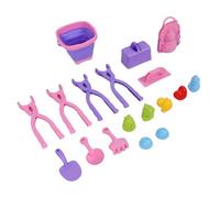 Jiawu Juguetes de de Playa, Juego de Juguetes de Portátiles Plegables para Niños Pequeños, de Excavación de Playa con Cubo de Palas y 14 Accesorios para Niños Pequeños en la Piscina del Jardín de la