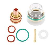 Jiawu Kit de Soldadura TIG con Pinza de Copa de Vidrio para WP9 WP20 WP25, Copa Aislada Transparente para Soldadura Precisa, Juego de Accesorios de Antorcha de por de Argón (1.6MM)
