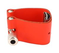 Jiawu La Ligadura del Portavoz de La Boquilla de Saxofón de Fijaciones de Cuero Ajustables para una Calidad de Sonido Mejorada para los Saxofonistas Pu/rojo