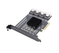 Jiawu La Tarjeta de Expansión PCIE 3.0 X4 Admite hasta 16 Puertos SATA3.0, Función de Intercambio en Caliente para Conexiones Rápidas de Unidades, Amplia Compatibilidad con Diferentes Sistemas