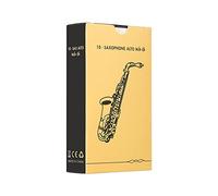 Jiawu Lengüeta de Saxofón Alto Fuerza 1.5, Paquete de 10 (Strength 1.5) | Caña de caña tradicional para saxo alto, punta fina, sensible, con funda protectora para estudiantes, músicos de jazz