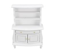 Jiawu Librería en Miniatura para Casa de Muñecas, Estantería en Miniatura de Artesanía Europea de Madera a Escala 1:12, Accesorios para Casa de Muñecas con Forma Regordeta Caprichosa para (White)
