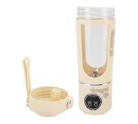 Jiawu Licuadora Portátil Recargable de 700 Ml, 12 Cuchillas, Taza Exprimidora, Licuadora de Frutas, sin Esfuerzo con Tecnología de Inducción Magnética Segura, para Deportes Al Aire Libre (Beige)