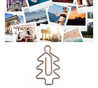 Jiawu Lindos Clips de Papel, Diseño Retro Navideño Material Metálico 100 Piezas Clips de Papel Navideños, de para Niños con Amplia Aplicación para Oficina Escuela Hogar (árbol de navidad)