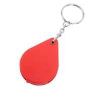 Jiawu Lupe Keychain 10x Mini Mini Protección de Vidrio de Agrandamiento Caso Plegable para la Lectura Al Aire Libre, Anillo de Llave de Metal de Plástico Aplicable para Todos los Grupos de Edad (rojo)