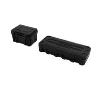 Jiawu Maleta para Equipaje de Coche RC, Caja de Almacenamiento de Simulación a Escala 1:10 con Juego de Caja de Herramientas y Pegatina Decorativa para Accesorios de Modelo de Coche (Black)