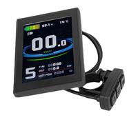 Jiawu Medidor de Pantalla a Color para Bicicleta Eléctrica con Botones Externos para Panel de Control de Scooter de Bicicleta de Montaña, Material ABS, Soporte de Voltaje Versátil para Ciclistas de