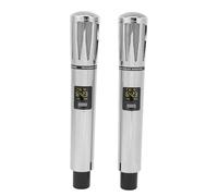 Jiawu Micrófono Inalámbrico Dual UHF, Micrófono Inalámbrico Profesional con Batería de 100 M de Alcance para Karaoke en Casa (Silver)
