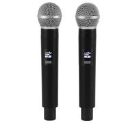Jiawu Micrófono Inalámbrico, Micrófonos Duales con Cancelación de Ruido Profesional, Micrófono Inalámbrico VHF de 30 Metros de Alcance, de Karaoke con Receptor USB Recargable para Exteriores