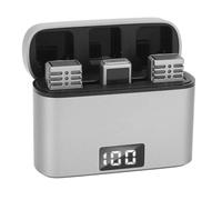 Jiawu Micrófono Lavalier con Cancelación Inteligente de Ruido, Práctico Estuche de Carga para Entrevistas Móviles en Vivo Al Aire Libre para iOS ABS