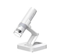 Jiawu Microscopio Digital Inalámbrico 50X-1000X Microscopio Portátil de Alta Definición para Experimentos Científicos de Joyería con Soporte Ajustable, para Usuarios de Teléfonos, Tabletas y (White)