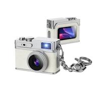 Jiawu Mini Cámara Llavero, Mini Cámara Digital Retro 1080P FHD, Cámaras Pequeñas Portátiles Compactas, Grabadora de Vídeo de Bolsillo Vintage con Tarjeta de 32 GB, Adaptadores OTG (White)