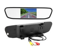 Jiawu Mirror Dash CAM, Cámara de Espejo Retrovisor HD de 4,3 Pulgadas con Lente de Respaldo Gran Angular de 170°, Visión Nocturna, Seguridad Inversa Delantera y Trasera para Auto