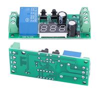 Jiawu Módulo de Detección de Voltaje CC 0-55 V Pantalla Digital Relé de Alta Precisión, Microcontrolador AD de 12 Bits Interruptor de Protección contra Sobre/bajo Voltaje Componente Electrónico DC12 V