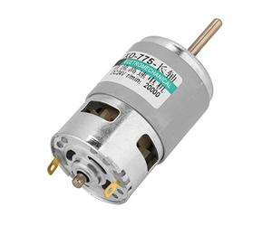 Jiawu Motor de CC, 80 W de Alta Velocidad 10000 RPM 12 V 24 V, Motor de Eje de Extensión 775, Rodamiento de Bolas de Alambre de Cobre con Ventilador de Refrigeración para Automatización de Oficinas,
