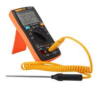 Jiawu Multímetro Digital, Probador de Voltaje CA CC de Verdadero Valor Eficaz de Rango Automático, Medidor de Bolsillo Compacto de 9999 Cuentas con Pantalla LCD Retroiluminada y Cables de Prueba para