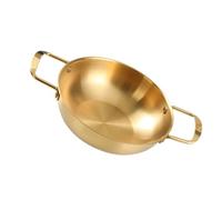 Jiawu Olla de Ramen Coreana de Acero Inoxidable de 22 Cm, Olla de Fideos Liviana con para Camping y Hogar, Acabado Dorado para un Calentamiento Rápido y Uniforme (22 cm/8,7 pulgadas (color dorado))