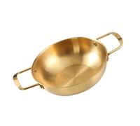 Jiawu Olla de Ramen Coreana de Acero Inoxidable de 22 Cm, Olla de Fideos Liviana con para Camping y Hogar, Acabado Dorado para un Calentamiento Rápido y Uniforme (20 cm/7,9 pulgadas (color dorado))