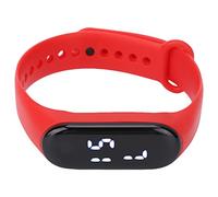 Jiawu Pantalla de Luz Blanca LED Reloj Digital para Estudiantes, Espejo de Plástico Silicongurt Sports Watch para Niños en Funcionamiento, 4 Opciones de Color (Rojo)