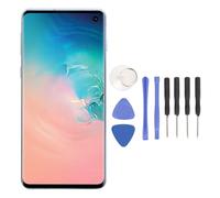 Jiawu para S10 G9730 SM-G973U SM-G973W SM-G973F Pantalla de Repuesto Digitalizador de Pantalla Táctil con Marco, Reemplazo de Pantalla de Teléfono AMOLED de 6,1 Pulgadas (Blue)