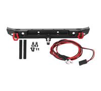 Jiawu Parachoques Trasero de Metal, Parachoques Trasero de Coche RC Resistente con Anillos en D, Accesorio RC para Axial SCX10 III AXI03007 1/10 Modelo Actualización Pieza de Repuesto Acabado Negro