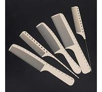Jiawu Peine de Peluquería Profesional, 10 Piezas con Escala de Medida para Corte de Pelo de Barbero, Juego de Peines de Fibra de Carbono Antiestáticos para Salón o Uso Personal (peine)