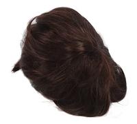 Jiawu Peluca Corta Rizada para Niño, Pelo Sintético Marrón Oscuro con Textura Esponjosa para Niños, No Necesita Recorte, Peluca para Disfraz de Fiesta