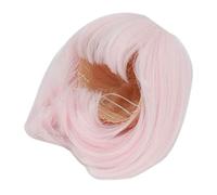 Jiawu Peluca de Muñeca, Flequillo Recto hasta los Hombros, Fibra Suave de Alta Temperatura, Peluca de Pelo Corto de Muñeca de Fácil Corte, de Pelo Liso de con Malla Interna de 3 Piezas para 1/3 (PINK)