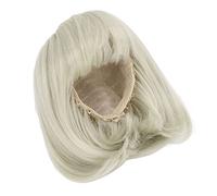 Jiawu Peluca de Muñeca, Flequillo Recto hasta los Hombros, Fibra Suave de Alta Temperatura, Peluca de Pelo Corto de Muñeca de Fácil Corte, de Pelo Liso de con Malla Interna de 3 Piezas para 1/3