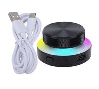 Jiawu Perilla de Control Multimedia de Control de Volumen USB, Controlador de Perilla Personalizable, Conexión USB C BT 2.4G, Perilla de Control de Volumen Externo con Luz RGB para