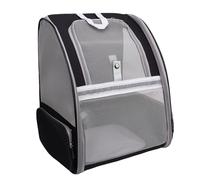Jiawu Pet Carrier Back - de Gato de Respiración de Respiración Fácilmente Portátil - Campo de Senderismo Abierto de Transporte de Viajes, Poliéster, 16.93 X 12.01in (Black)