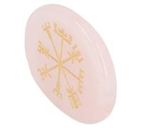 Jiawu Piedras con Símbolos de Meditación, Piedras con Símbolos Vikingos Grabadas Que Curan Las Emociones para la Meditación (Cuarzo Rosa)