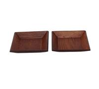 Jiawu Plato de Postre de Madera Hecho a Mano, Plato de Madera Cuadrado Minimalista para Postres, Grado Alimenticio Japonés Ecológico - Bandeja Decorativa y Multiusos para Servir Aperitivos (Grande)