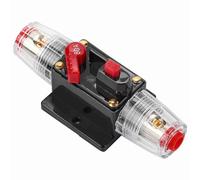 Jiawu Portafusibles de Reinicio del Disyuntor 50A-100A, Portafusibles de Audio Impermeable para Coche y Barco, Botón Pulsador de 12-24V (80A)