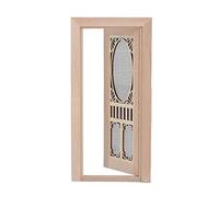 Jiawu Puerta Mosquitera para Casa de Muñecas 1:12, Puerta en Miniatura de Madera con Acabado de Abedul para Modelo de Muebles de Casa de Muñecas DIY, 7,3x3,5x0,3 Pulgadas, Pintable Personalizable