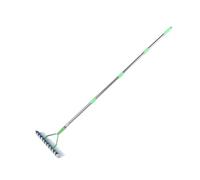 Jiawu Rake de Paja, Rastrillo de Detector de 12.8 Pulgadas de Ancho para Limpiar Hierba Muerta, Desonometría Fácil, Césped Rake de Acero Inoxidable de Acero Inoxidable Rake para
