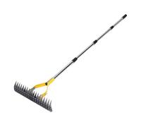 Jiawu Rake de Paja, Rastrillo de Paja de 15 Pulgadas de Ancho para una Limpieza Eficiente de Césped, Rastrillo de Hierba con para el Jardín de Césped Aseo de Pasto, Rastrillo de