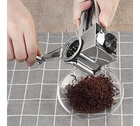 Jiawu Rallador de Queso Manual de Acero Inoxidable, Triturador Giratorio de Verduras, Herramienta para Rebanadas de Chocolate, Rebanador de Ajo, Utensilio de Cocina de 8,1 Pulgadas, Ergonómico,