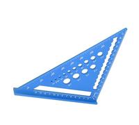 Jiawu Regla Triangular para Carpintería, Transportador Métrico Cuadrado de Viga de Aleación de Aluminio de 7 Pulgadas, Regla Cuadrada de Viga con Escalas Grabadas con Láser para Proyectos de (BLUE)