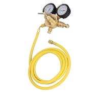 Jiawu Regulador de Presión de Nitrógeno, 0-600 PSI CGA580 Regulador de Nitrógeno de Material de Latón de Entrada, Kit de Prueba de Presión con Manguera de 2 M para Laboratorio de Corte de Soldadura