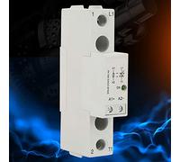 Jiawu Relé de Estado Sólido de Carril DIN, Módulo de Interruptor de relé AC SSR de Control de con Disipador de Calor Integrado, 10 A, Entrada de 1-32 V, Retardante de Llama V0, Conector de Terminal
