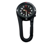 Jiawu Reloj de Bolsillo con Clip y Mosquetón, Negro | Esfera Luminosa para Uso Nocturno, Clip Seguro, Carcasa de Aleación Duradera, Tamaño Compacto y Portátil, Uso Versátil en
