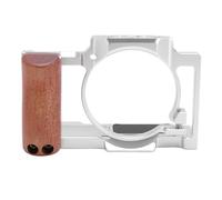 Jiawu Sala de Video de la Jaula para Construcción de Aluminio Anodizado ZV1, Diseño de Cable de Luz con Agujeros de Vid Más 1/4 de Pulgada, para Vlogger y Cineastas (Silver)