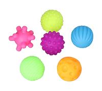 Jiawu Set de Pelotas Texturizadas para Bebés, 6 Bolas Sensoriales Suaves, | Juguete sensorial de bola para bebés, bolas de agarre chirriantes, con texturas multicolores para la playa casera