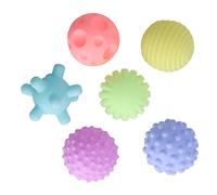 Jiawu Set de Pelotas Texturizadas para Bebés, 6 Bolas Sensoriales Suaves, | Juguete sensorial de bola para bebés, bolas de agarre chirriantes, con texturas multicolores para la playa casera