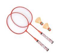 Jiawu Set de Raquetas de Bádminton para Niños, 8x21 Pulgadas, 2 Volantes, | Juego De Volante Junior, Aleación De Hierro Fluorescente, A Prueba De Herrumbre, Deportes Familiares En El Patio Trasero,