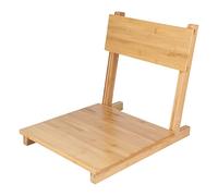 Jiawu Silla Tatami, Respaldo Ergonómico Inclinable, Silla de Piso Japonesa de bambú Duro, Asiento sin Patas Pulido Suave con Soporte de Tornillo Incorporado para Ventana Salediza, Sala de Estar,